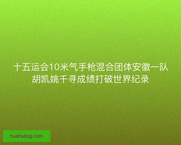 十五运会10米气手枪混合团体安徽一队胡凯姚千寻成绩打破世界纪录